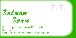 kalman korn business card